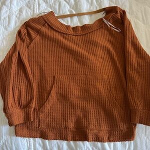 Terracotta Knit Top with Open Back
